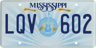 MS license plate LQV602