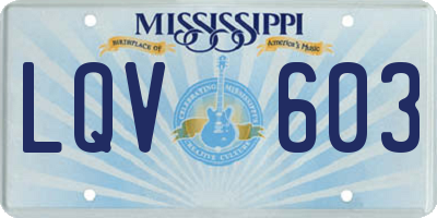 MS license plate LQV603