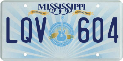 MS license plate LQV604