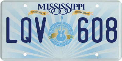 MS license plate LQV608