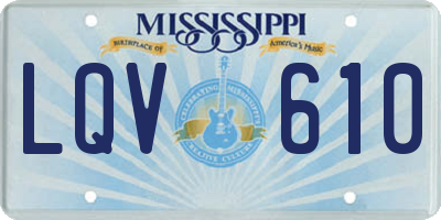 MS license plate LQV610