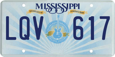 MS license plate LQV617