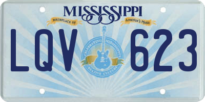 MS license plate LQV623