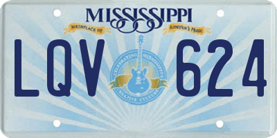 MS license plate LQV624