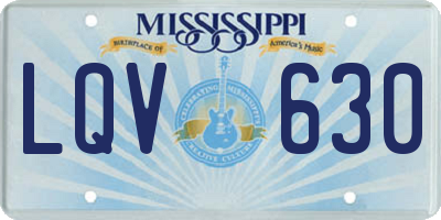 MS license plate LQV630