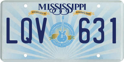 MS license plate LQV631