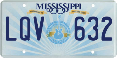 MS license plate LQV632