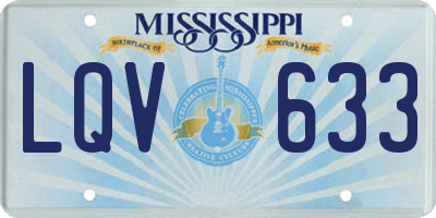 MS license plate LQV633