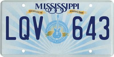 MS license plate LQV643