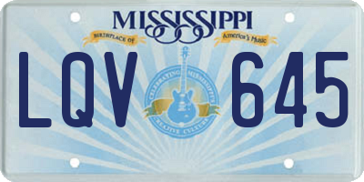 MS license plate LQV645