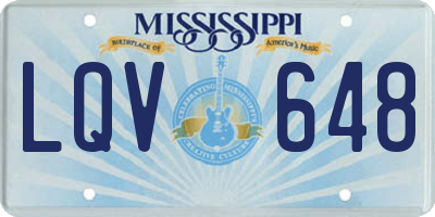 MS license plate LQV648