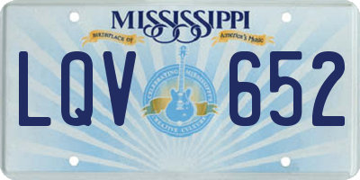MS license plate LQV652