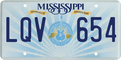 MS license plate LQV654