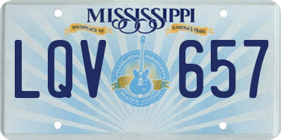 MS license plate LQV657