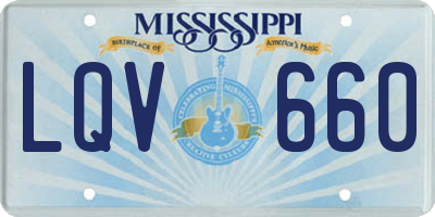 MS license plate LQV660