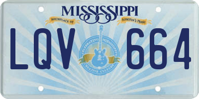 MS license plate LQV664