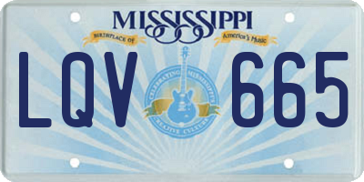 MS license plate LQV665
