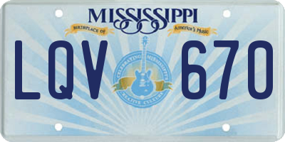 MS license plate LQV670