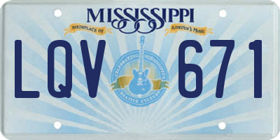 MS license plate LQV671