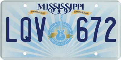 MS license plate LQV672