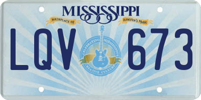 MS license plate LQV673