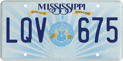 MS license plate LQV675