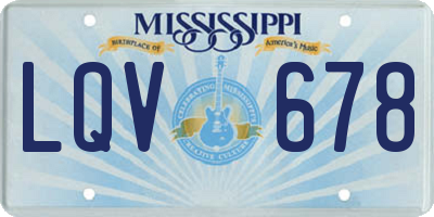 MS license plate LQV678