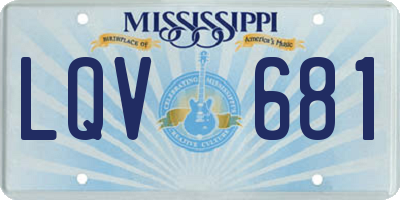 MS license plate LQV681