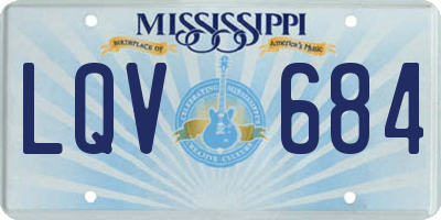 MS license plate LQV684