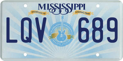 MS license plate LQV689