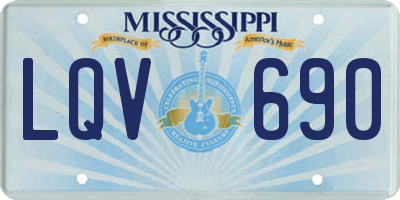 MS license plate LQV690