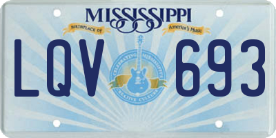 MS license plate LQV693