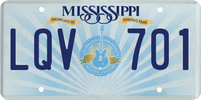 MS license plate LQV701