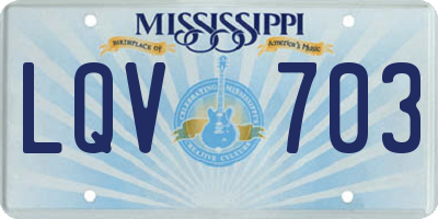 MS license plate LQV703