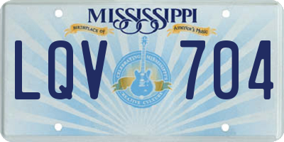 MS license plate LQV704