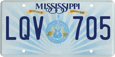 MS license plate LQV705