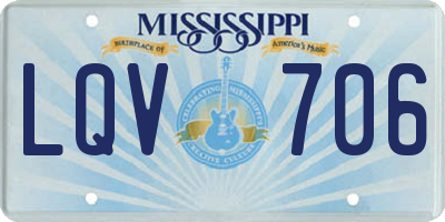 MS license plate LQV706