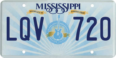 MS license plate LQV720