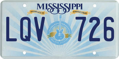 MS license plate LQV726