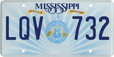 MS license plate LQV732