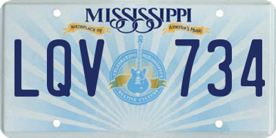 MS license plate LQV734