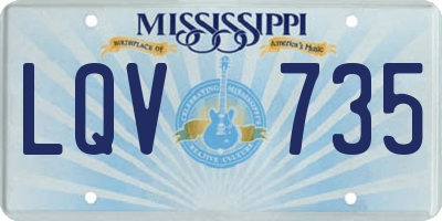 MS license plate LQV735