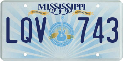MS license plate LQV743
