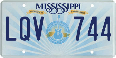 MS license plate LQV744