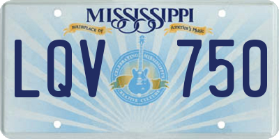MS license plate LQV750