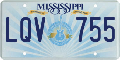 MS license plate LQV755