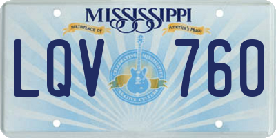 MS license plate LQV760