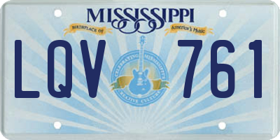 MS license plate LQV761