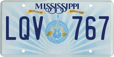 MS license plate LQV767