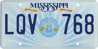 MS license plate LQV768